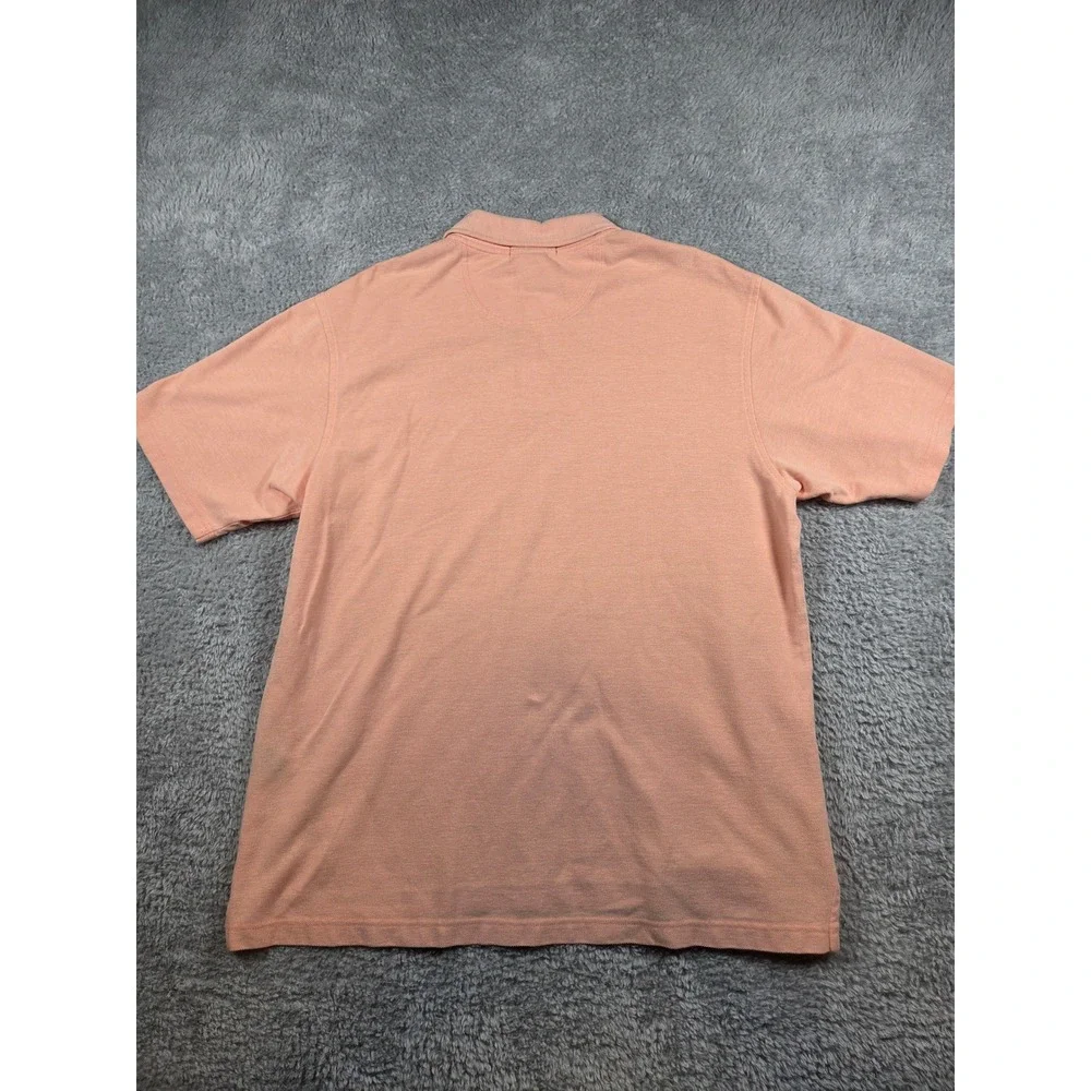 Daniel Cremieux Classics Mens‎ Large Peach Pique Cotton Short Sleeve Polo Shirt